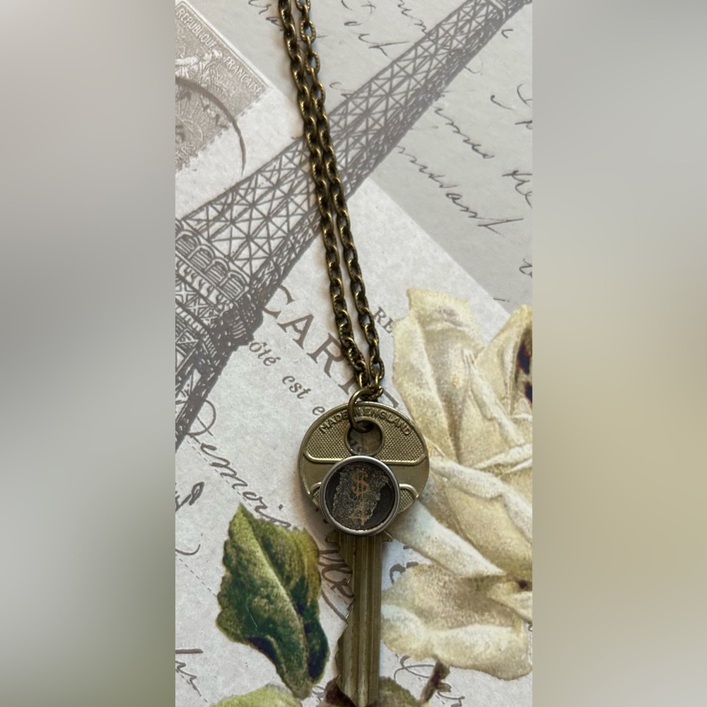 Vintage Repurposed Typewriter Button and Key Necklace